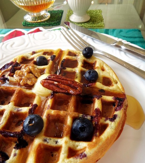 Waffles de blueberry