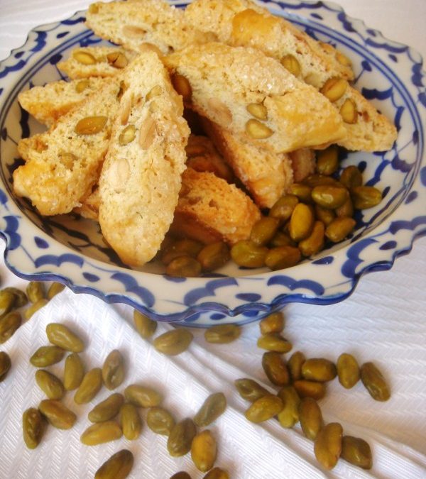 Cantuccini de pistaches e amêndoas